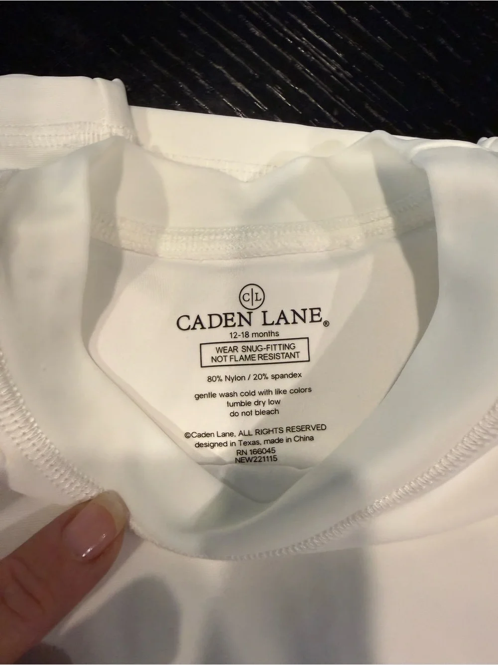 Caden Lane White Long Sleeve Kids Swim Tee
